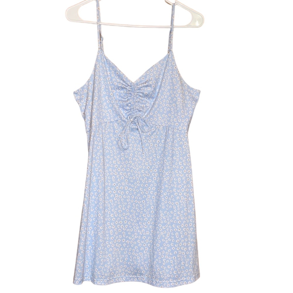 •ALTAR'DSTATE•BLUE DAISY SPRING/SUMMER SPAGHETTI STRAP RUCHING DRESS SIZE LARGE